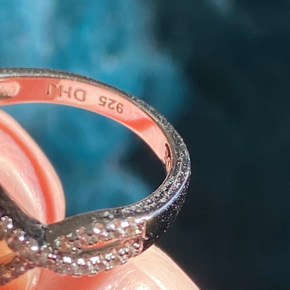 Sapphire & white topaz sterling ring - Picture 6 of 6